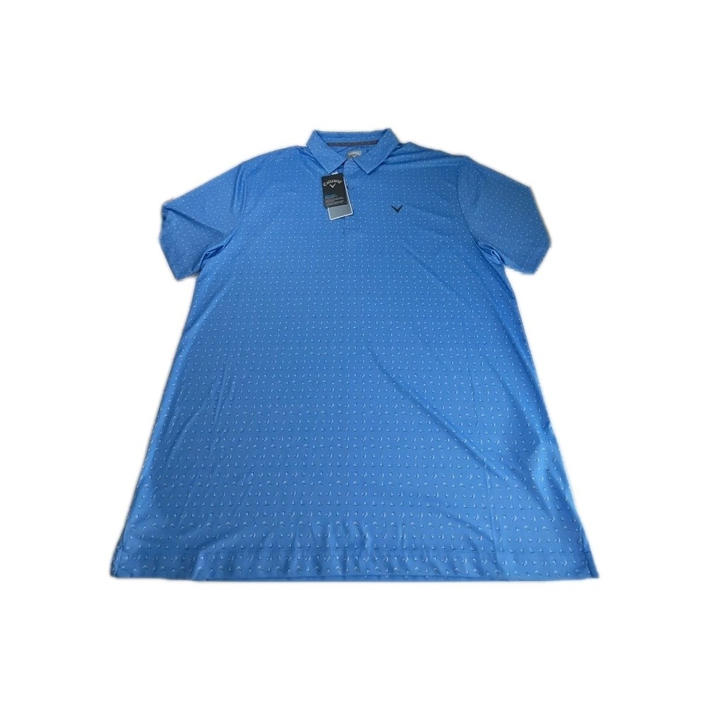 NWT Callaway Opti-Dri AOP Polo Golf Shirt Blue Men's Sz XL STRETCH NWT - Picture 4 of 8